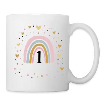 First Birthday Girl Rainbow 1 Year Old - Mug - white - Right