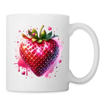 Karneval Kostüm Erdbeer - Tasse - Weiß - Rechts