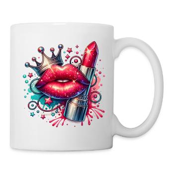 Mädchenkram Glamour Königin Lippenstift - Tasse - Weiß - Rechts