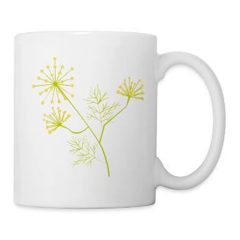 Blühender Dill – botanische Pflanzenillustration - Tasse - Weiß - Rechts