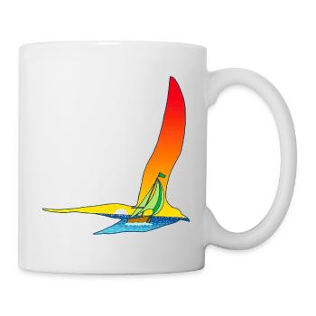 L'oiseau et le voilier - Mug blanc - blanc - Droite