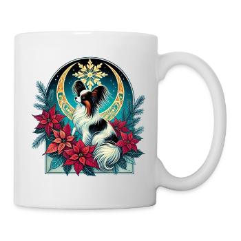 Himmlisches Papillon unter den Weihnachtssternen - Tasse - Weiß - Rechts