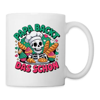 Papa Backt Das Schon - Tasse - Weiß - Rechts
