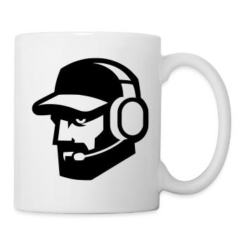 Cool gamer with beard and headphones - portrait - Mug - white - Right