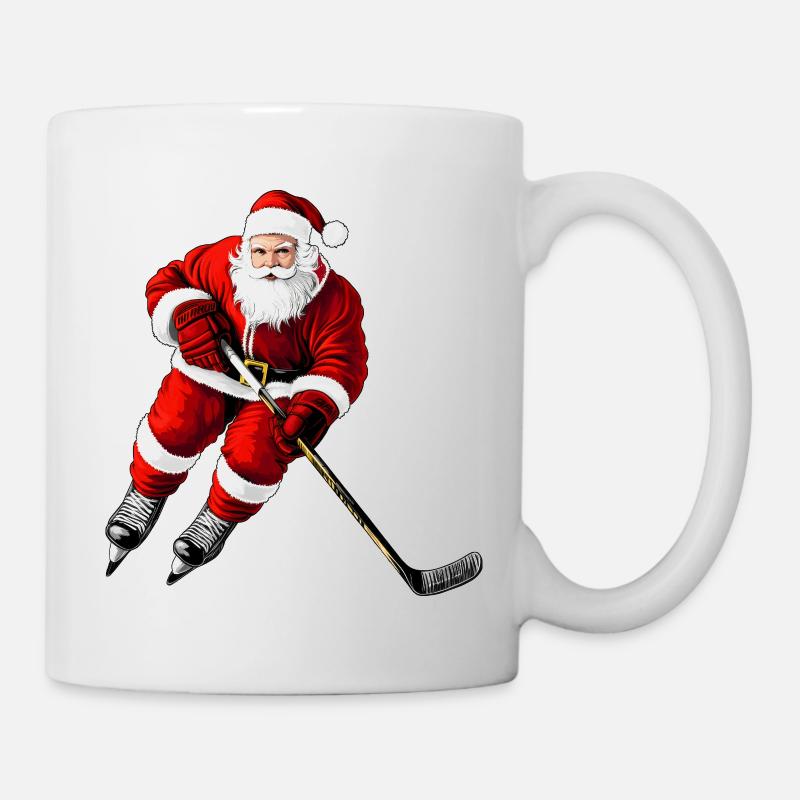 Weihnachten Eishockeyspieler - Tasse - Weiß