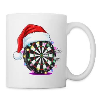 Cible de fléchettes avec Bande dessinée du Chapeau du Père Noël - Mug blanc - blanc - Droite