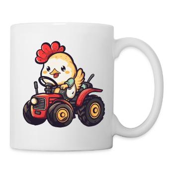 Éleveur de tracteurs de poulet - Mug blanc - blanc - Droite