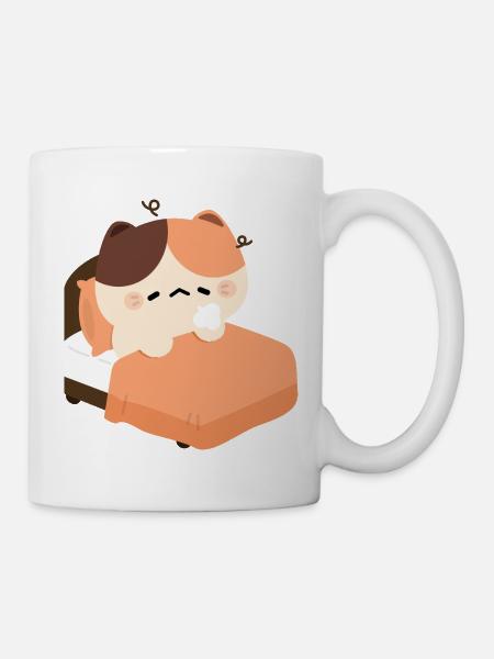 Chat Tortie Endormi - Mug blanc - blanc
