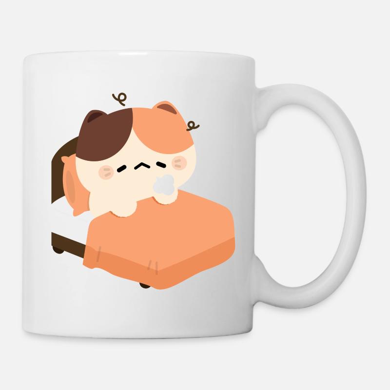Chat Tortie Endormi - Mug blanc - blanc