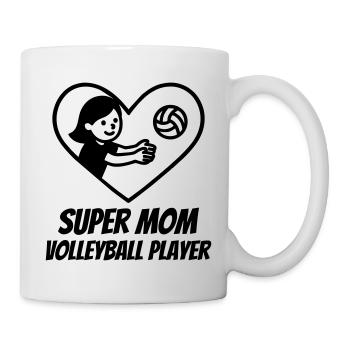 Super Mama Volleyballerin – Herz Volleyball - Tasse - Weiß - Rechts