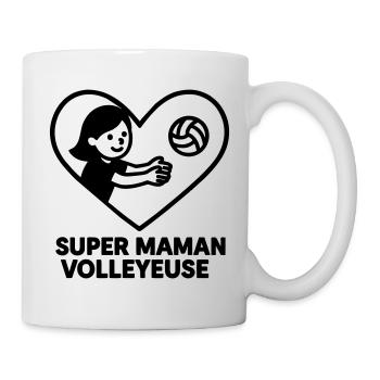 Super maman volleyeuse – Cœur volley Volleyball - Mug blanc - blanc - Droite