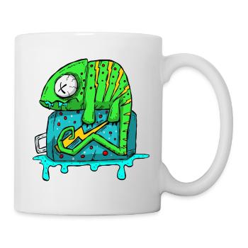 Chameleon Energy Drink Can. Cartoon Comic Grafitti - Mug - white - Right