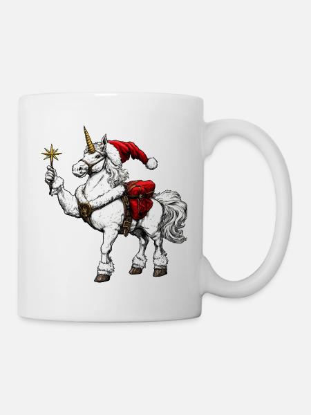 Einhorn Weihnachten - Tasse - Weiß