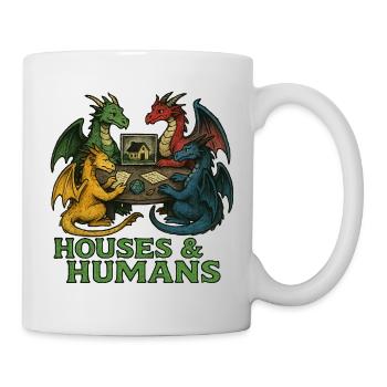 Les dragons à la table des maisons - Mug blanc - blanc - Droite