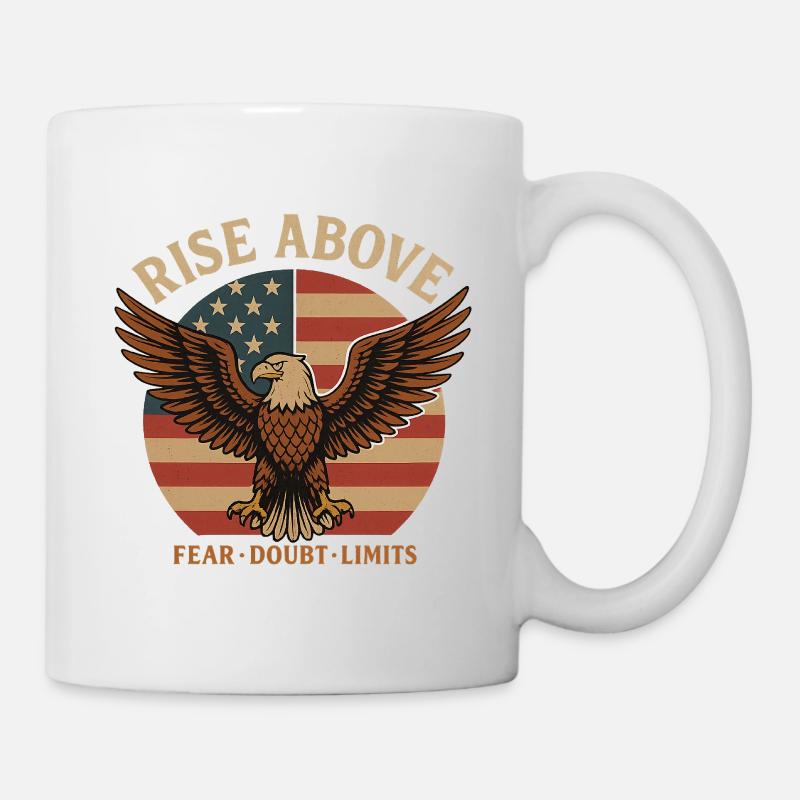 Vintage Eagle Design USA Flag & Saying - Mug - white