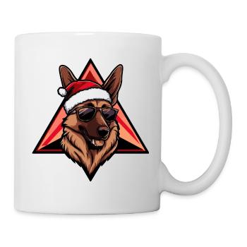 Santa Schäferhund Sonnenbrille - Tasse - Weiß - Rechts