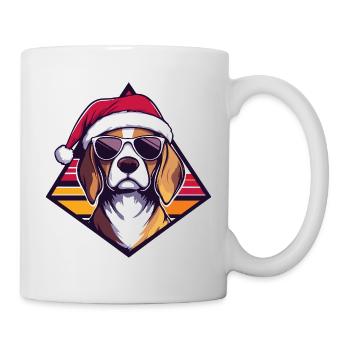 Hund im Santa-Style Cool - Tasse - Weiß - Rechts