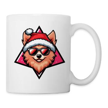 Dog in Santa style Pomeranian - Mug - white - Right