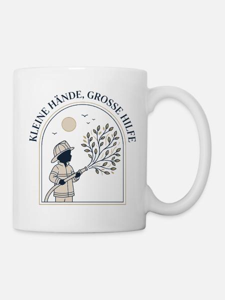 Kleine Hände Große Hilfe - Tasse - Weiß