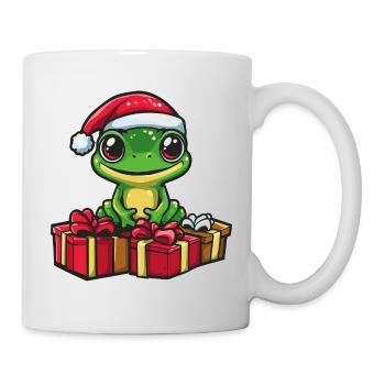 Frosch Weihnachten Geschenke - Tasse - Weiß - Rechts