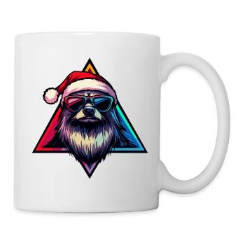 Neon Santa Dog with Sunglasses - Mug - white - Right