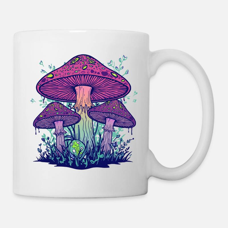 Purple Psychedelic Mushrooms - Mug - white