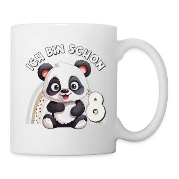 8ème anniversaire Panda Ours Arc-en-ciel Mignon Mignon - Mug blanc - blanc - Droite
