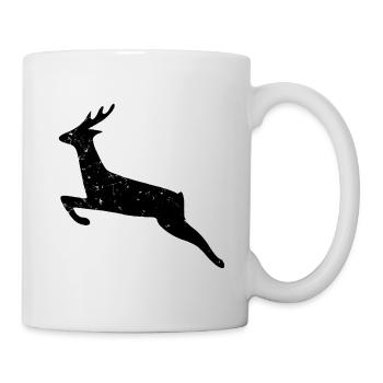 Christmas deer crossing deer used look wild forest - Mug - white - Right