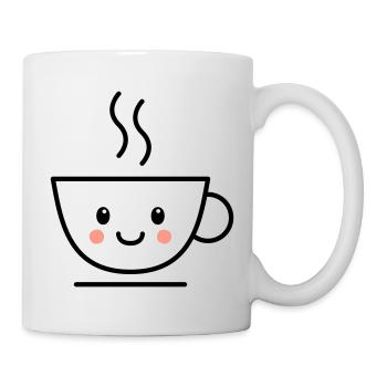 Coffee, tea or cocoa cup with kawaii face - Mug - white - Right