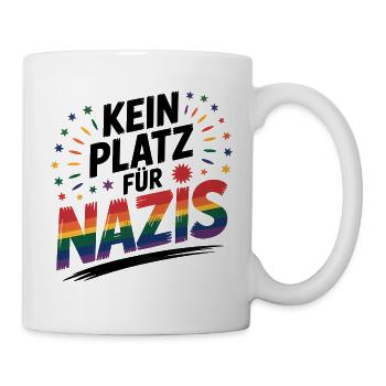 No Place for Nazis - Cool Pride Logo - Mug - white - Right
