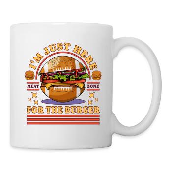 American Football Im Just Here For The Burger - Tasse - Weiß - Rechts
