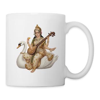 Saraswati on the swan with lute - Mug - white - Right