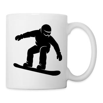 Sports d’hiver Minimalist Silhouette Snowboard - Mug blanc - blanc - Droite