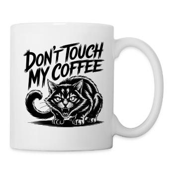 Lustige fauchende Katze Kaffeeliebe Design - Tasse - Weiß - Rechts