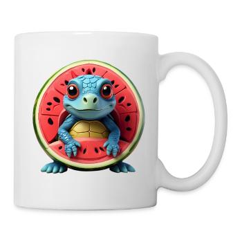 Melonenschildkröte im Fruchtkern - Tasse - Weiß - Rechts