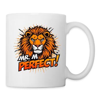 Mr M Perfect Lion Grafik - Tasse - Weiß - Rechts