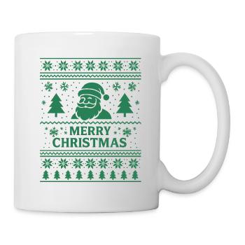 Green Santa Christmas Pattern - Mug - white - Right