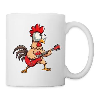 Süßes Huhn Henne Hahn Cartoon Musiker Gitarre - Tasse - Weiß - Rechts