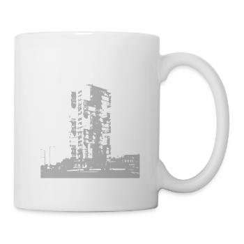 Brutalismus-Turm-Silhouette - Tasse - Weiß - Rechts