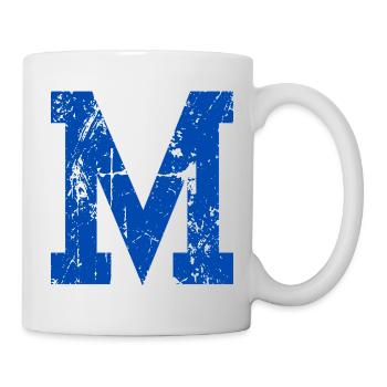 Letter m retro sport - Mug - white - Right