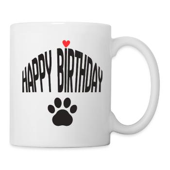 Happy Birthday Dog - Tasse - Weiß - Rechts
