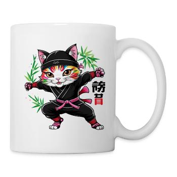 Japanese Kawaii Ninja Cat - Mug - white - Right