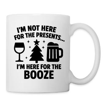 Hier für den Alkohol-Weihnachtswitz - Tasse - Weiß - Rechts