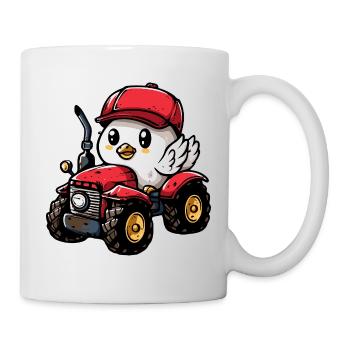 Pigeon Bird Tractor Farmer - Mug - white - Right