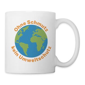 Weltkugel Umweltsschutz Appell - Tasse - Weiß - Rechts