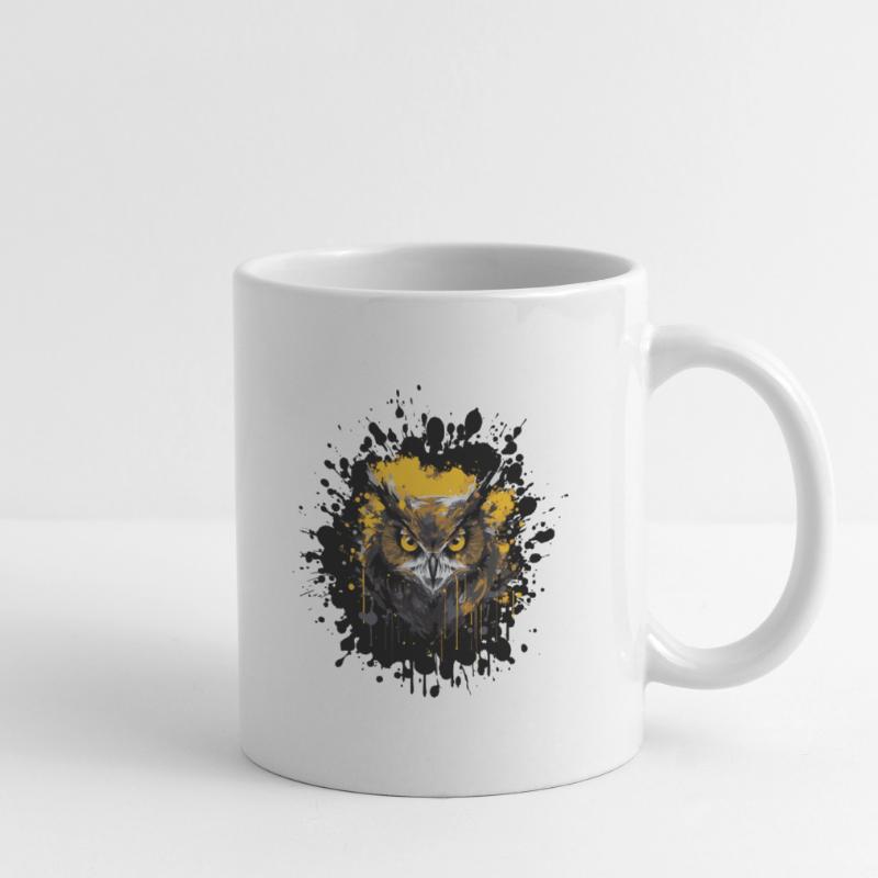 Eule Nachteule Splatter Tasse