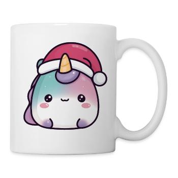 Round Kawaii Unicorn Christmas Squishy - Mug - white - Right