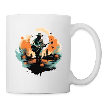 guitariste, guitariste, chanteur, musique country, vintage - Mug blanc - blanc - Droite