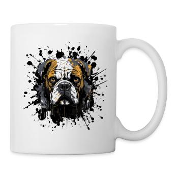 Portrait de tête de bouledogue éclaboussé - Mug blanc - blanc - Droite