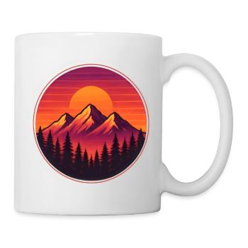 Sunset Ridge Circle Mountain Pines T-Shirt - Tasse - Weiß - Rechts